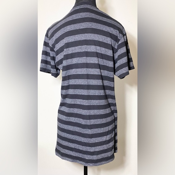 Cotton Regular Fit Striped Round Neck T-shirt Purple and Black 2 Pc - Picture 6 of 8